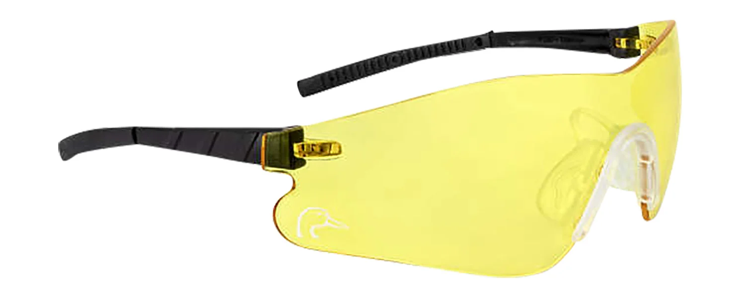 Radians DUY11040C youth safety glasses, amber lens, black half-frame, rubber nose piece