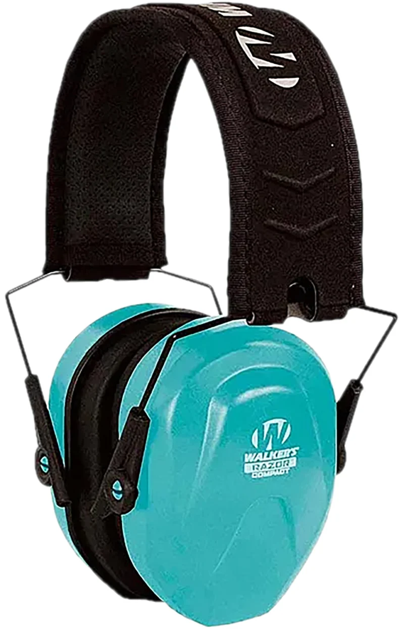 Walkers Razor Compact Electronic Muff 23 dB Teal over-the-head hearing protection