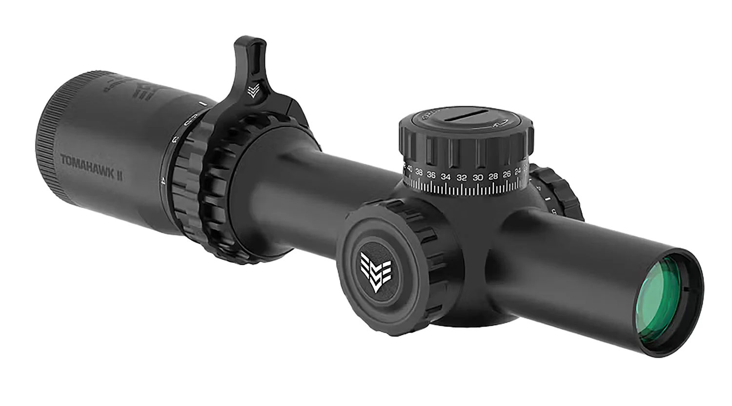 Swamp Fox Tomahawk II 1-4x24mm LPVO scope, 30mm tube, Red BDC reticle, black finish