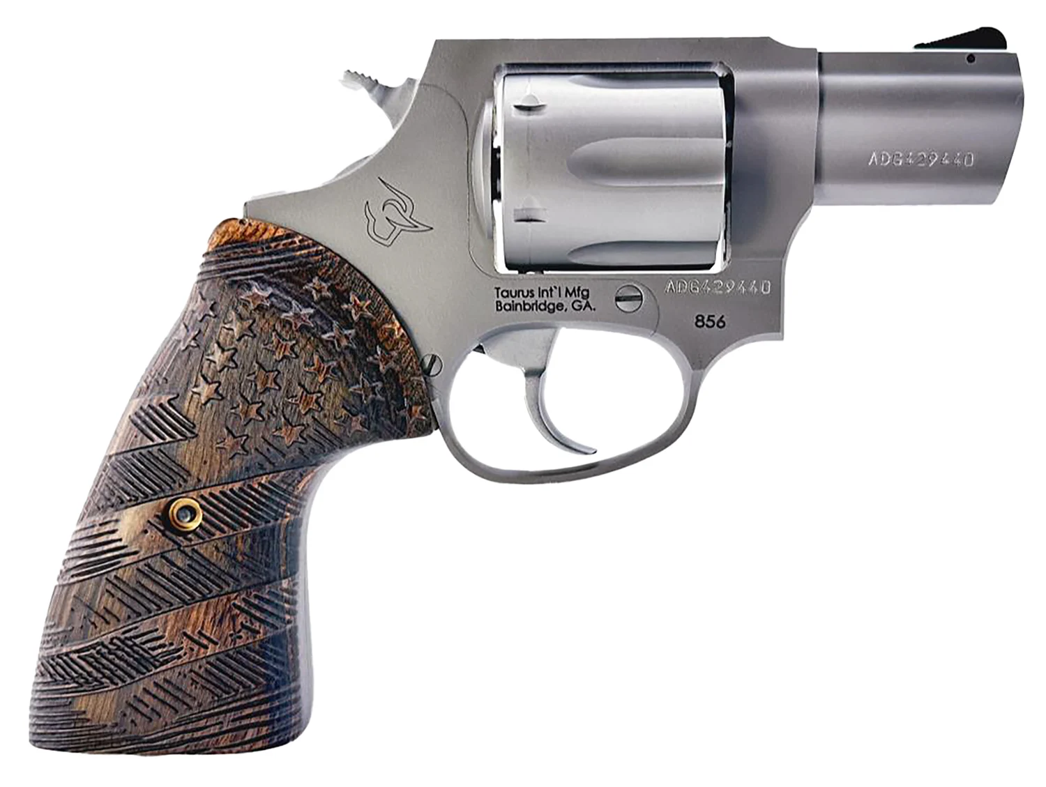 TAURUS 856 .38 Special 2in matte stainless revolver with wood grips