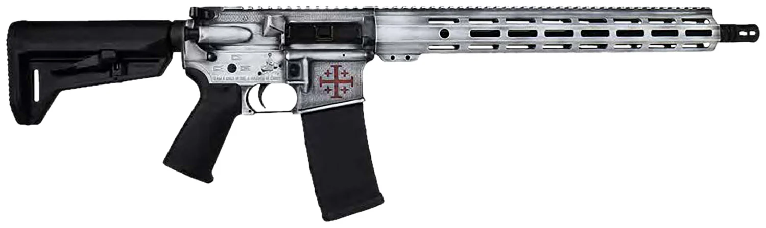 Shark Coast Tactical Templar AR-15 5.56x45 16-inch white distressed Cerakote finish