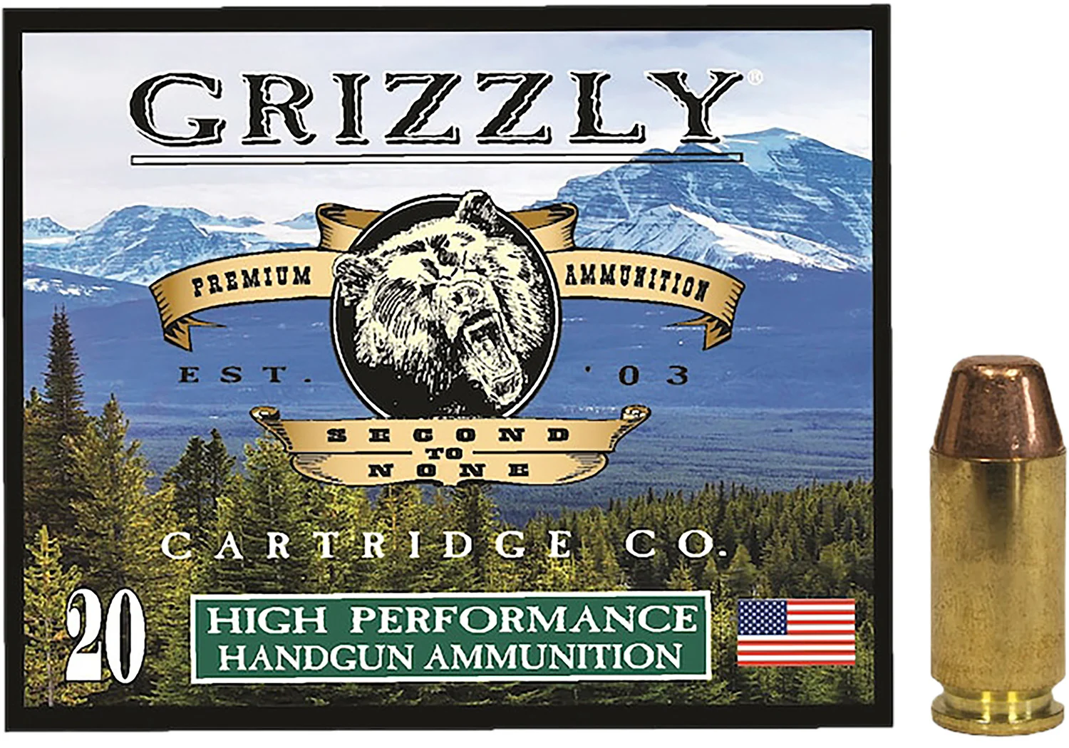 grizzly-ammo .40 S&W 200gr FMJ – 20rd