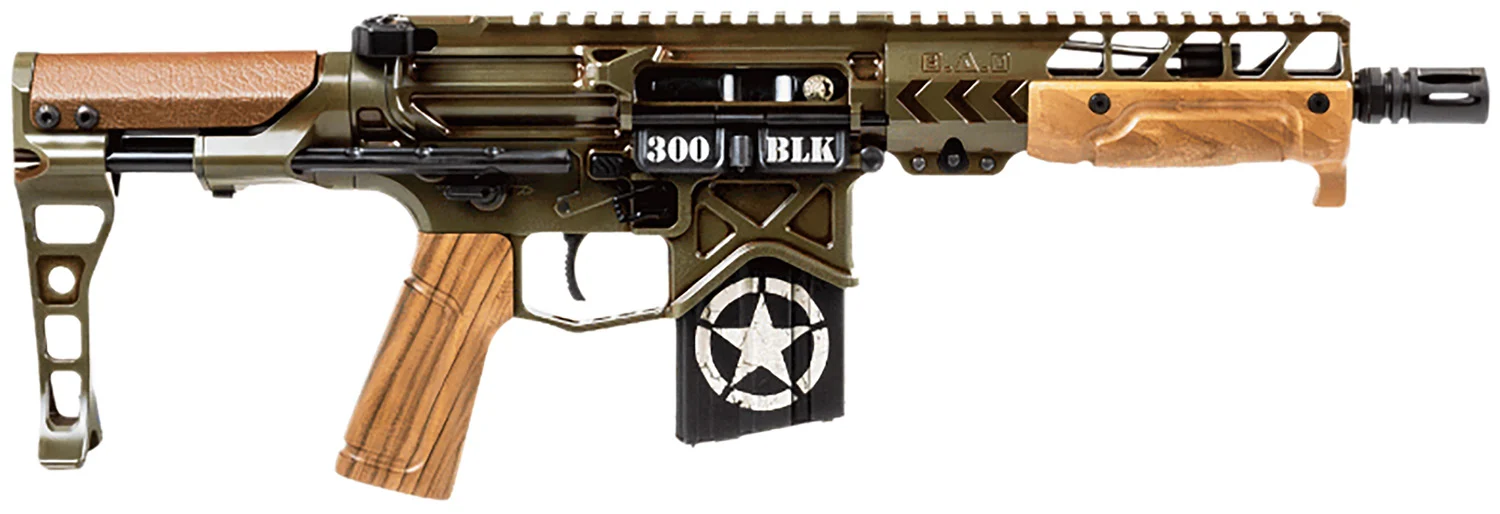 BATTLE ARMS DEVELOPMENT Tanker 7.5" .300 AAC Blackout pistol in parkerized green with walnut furniture