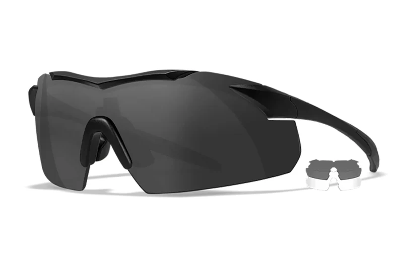 Wiley X 3501 Vapor protective eyewear with smoke gray/clear polycarbonate lenses and matte black frame