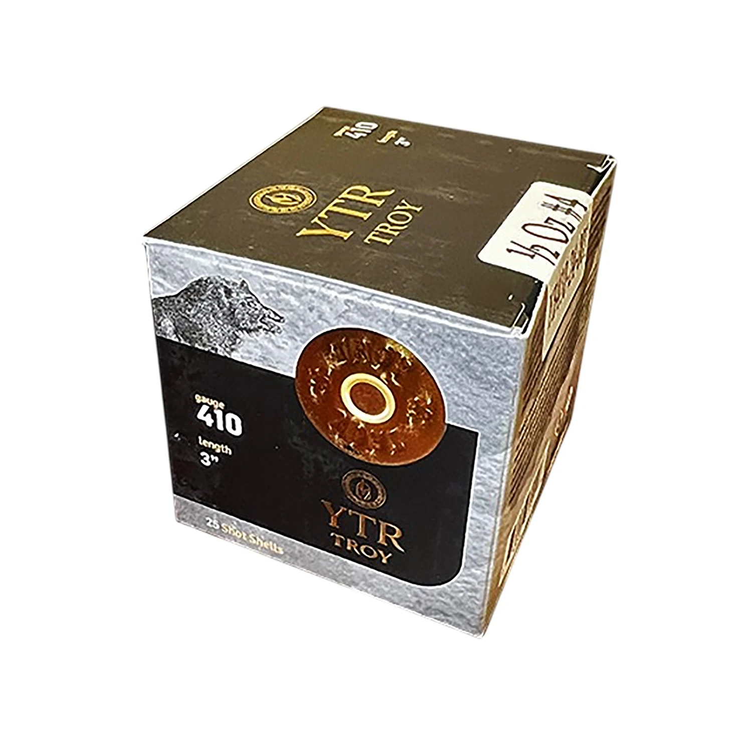 Refurbished/dented 410 Bore 3-inch #4 shot shells — 25 round box