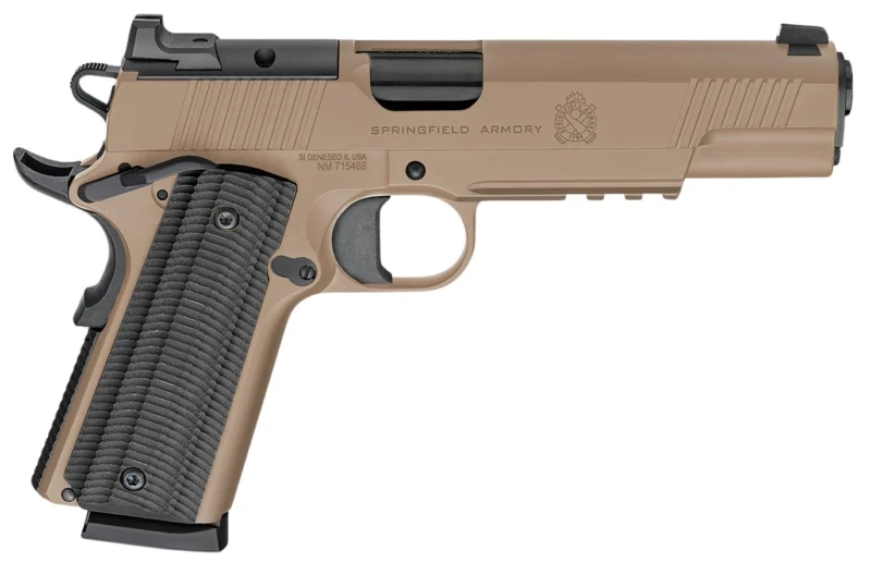Springfield Armory Operator 1911 pistol in FDE with Gear Up package (four magazines and soft case)