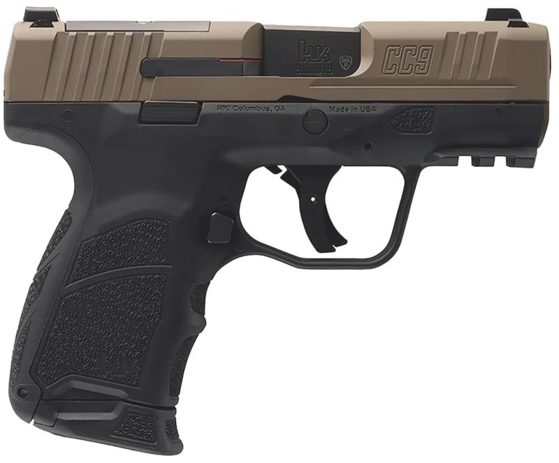 Heckler & Koch CC9 9mm pistol flat dark earth side view