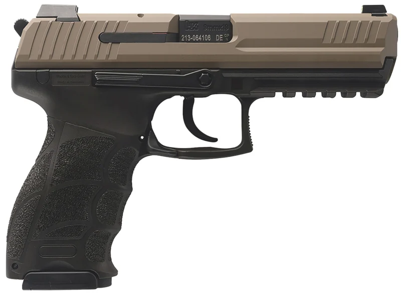 Heckler & Koch P30L V3 9MM pistol in FDE showing profile and controls