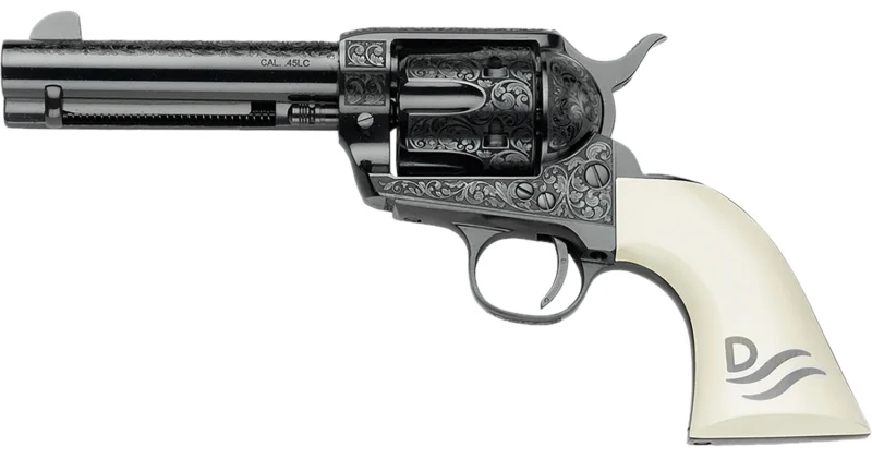 Pietta Great Western II Red River 45 Colt 4.75 inch revolver with Ultra Ivory engraved grip