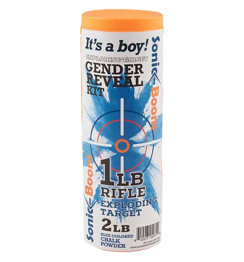 Sonic Boom Gender Reveal Exploding Target Kit Boy 1 lb blue canister