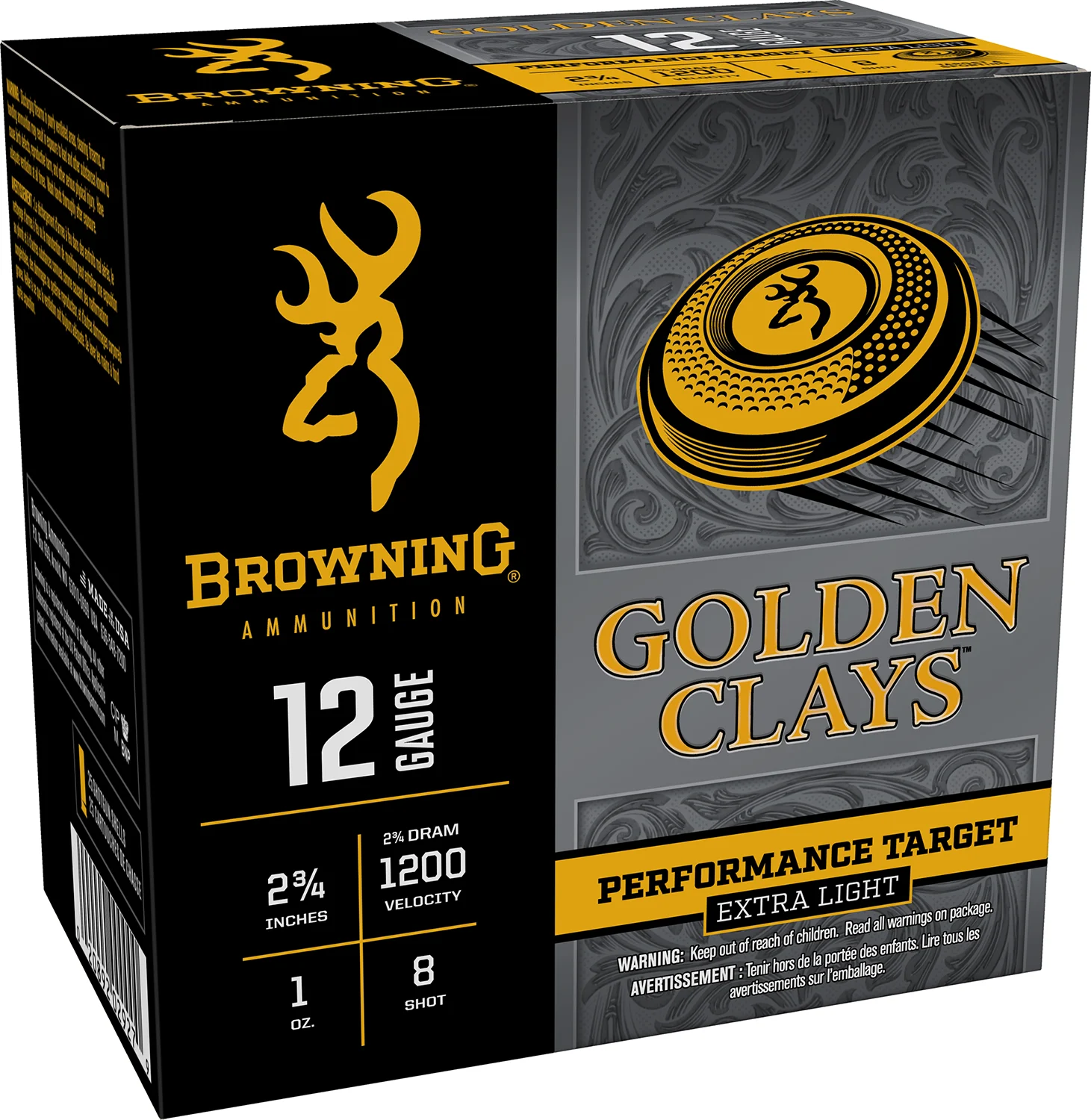 Browning Ammo BGC12L8 Golden Clays 12Gauge 2.75 1oz 8Shot 25 Per Box/10 Case wning BGC12L8 Golden Clays 12Gauge 2.75 1oz 8Shot 25 Per Box/10 Case Ammo
