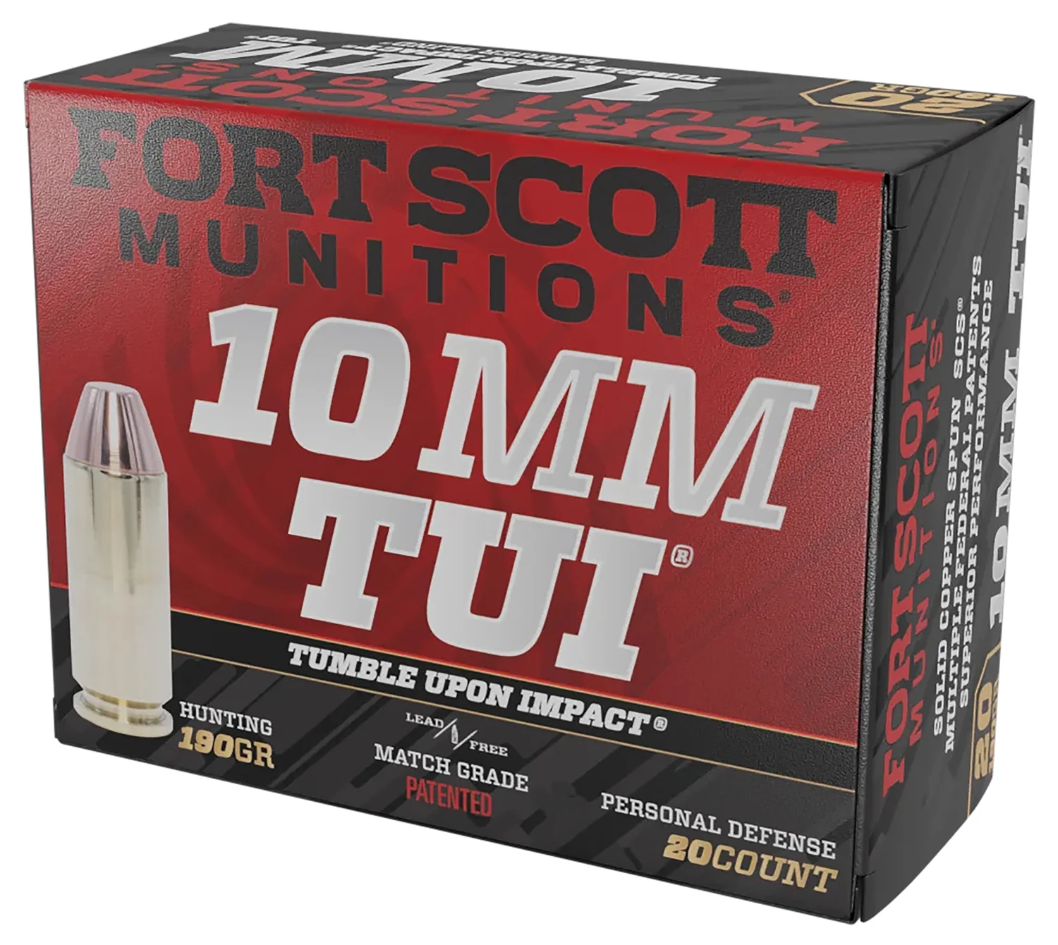 t Scott Munitions 10MM-190-SCV2 Claw Defense 10mm 190gr Solid Copper Spun 20 Per Box/25 Case Ammo