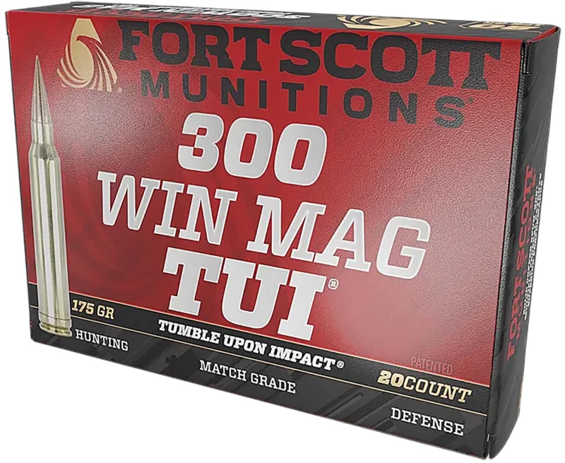 Fort Scott Munitions 300 Win Mag 175gr TUI solid copper rifle ammo 20rd box