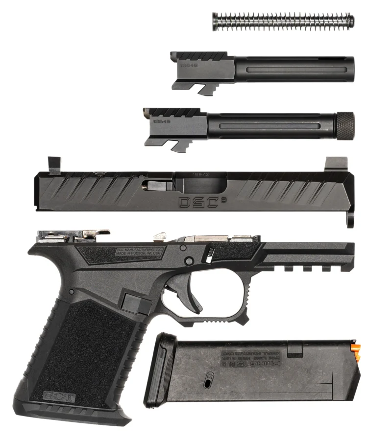 SCT DSC9 9mm pistol in black with 4-inch barrel and optic-ready slide