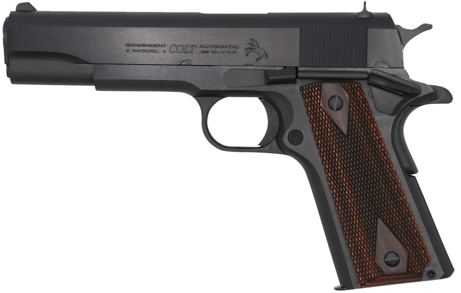 Colt Government Classic 1911 .38 Super 5-inch Royal Blue side view
