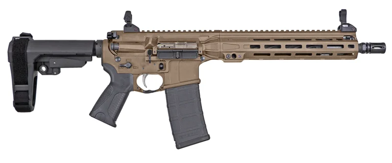 LWRC IC-MKII P5C 12.70" FDE pistol side view with M-LOK handguard and SBA3 brace