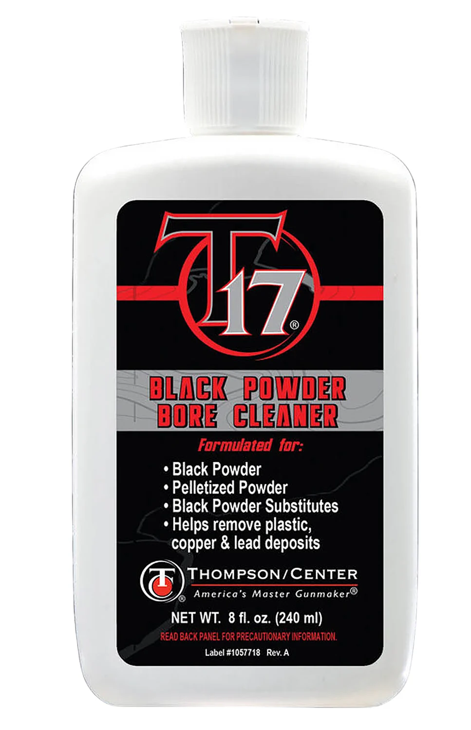 Thompson Center T17 Black Powder Bore Solvent 8 oz squeeze bottle
