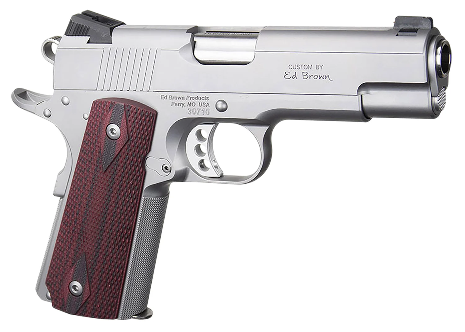 Ed Brown EC18SS45 Executive Commander 1911 .45 ACP 4.25in stainless, serrated slide and frame