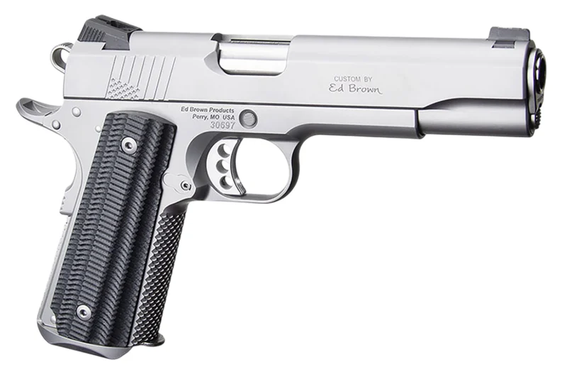 Ed Brown BASESS2A 1911 .45 ACP 5-inch stainless barrel with Black Alien G10 grips, right hand