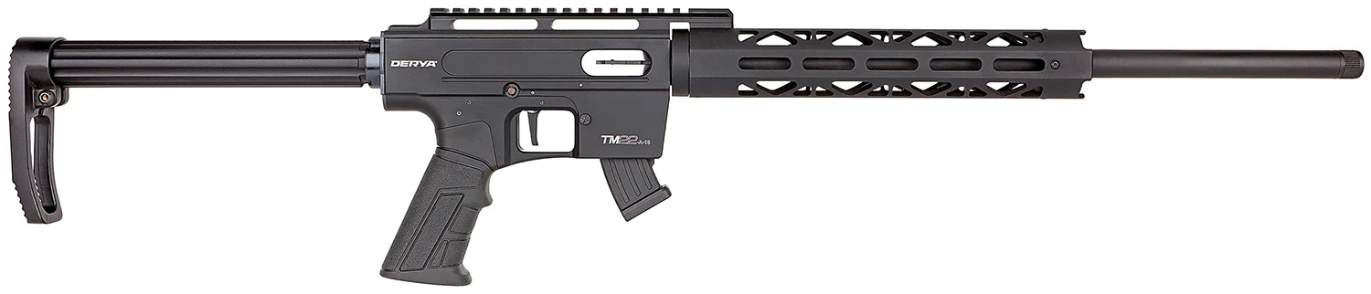 Derya TM22 Metal .22 LR rifle with 20-inch threaded barrel and black anodized finish