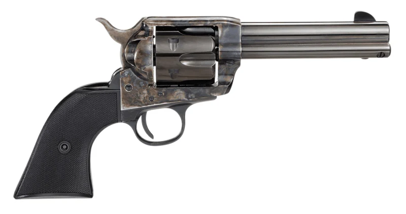 Taylors and Company 1873 Pietta 9mm revolver with 4.75-inch blued barrel and case-hardened frame