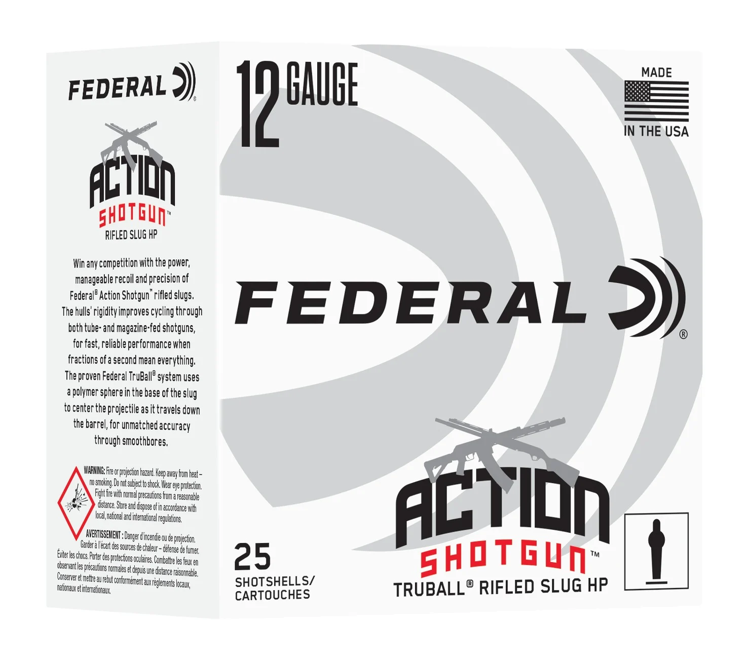 Federal AS12HLRS 12 Gauge 2-3/4 inch TruBall slug 25 per box