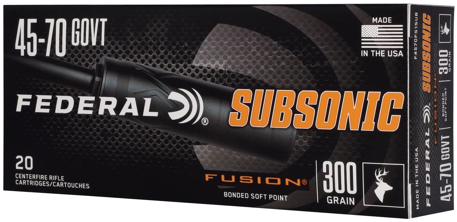 Federal Fusion Subsonic .45-70 Government 300 gr Fusion Soft Point 20rd box