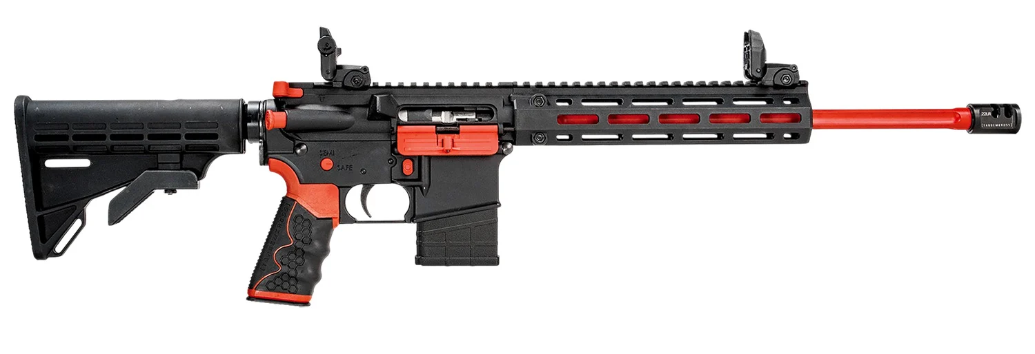 TIPPMANN ARMS M4-22 22LR rifle, 16-inch barrel, red and black finish