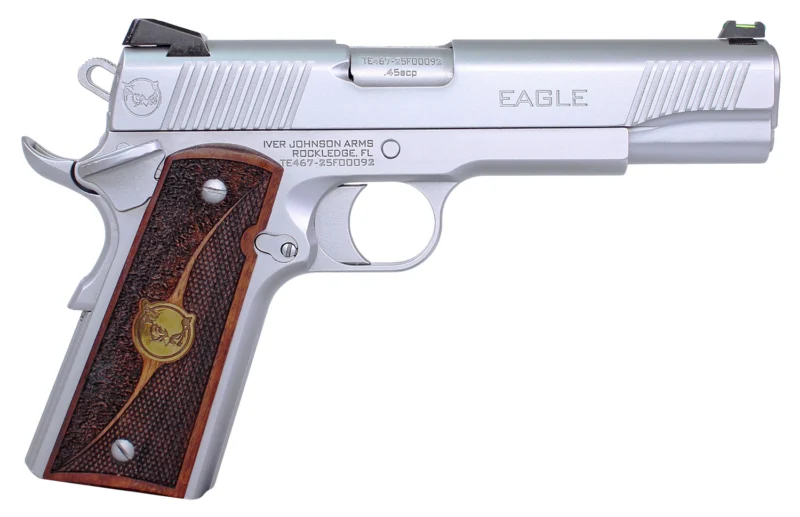 Iver Johnson Eagle HC G2 1911 45 ACP 5in satin chrome handgun