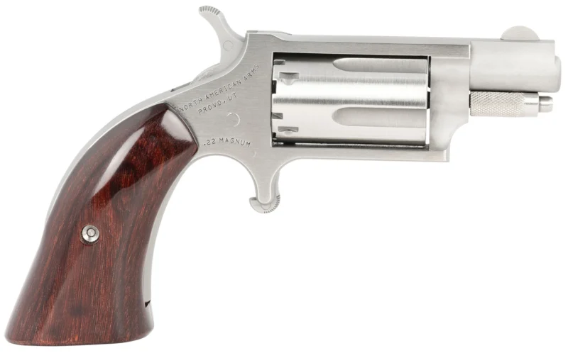 North American Arms 22MSGBG mini-revolver .22 WMR 1.13in stainless wood boot grip