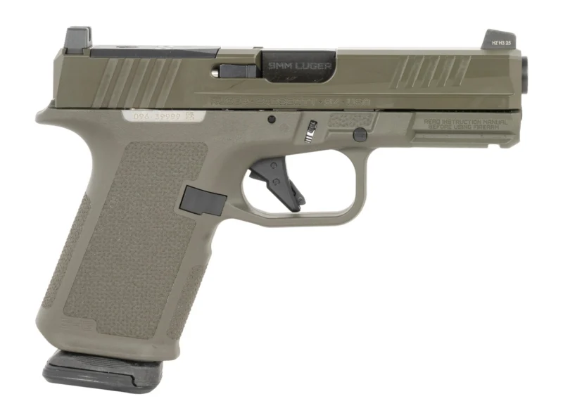 Ruger RXM 9mm compact pistol with 4" Black FNC Nitride barrel, OD Green optic-ready slide and OD Green polymer frame