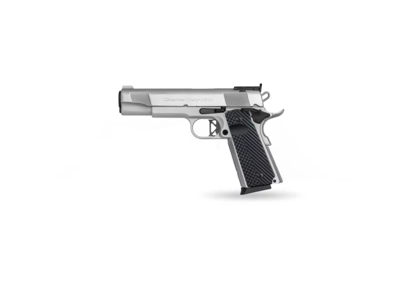 Charles Daly 1911 Empire .45 ACP 5 inch Chrome pistol with black G10 grips