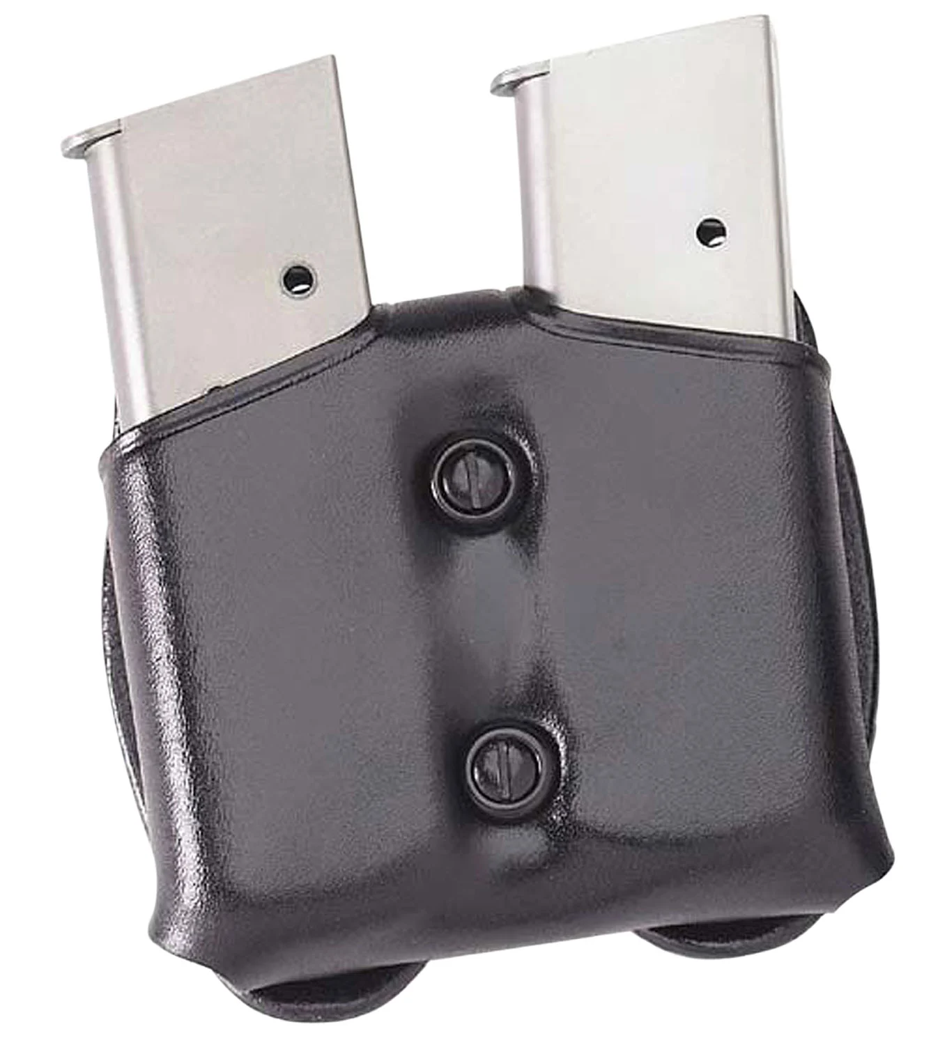 Galco CDM22B double magazine carrier in black leather, belt-loop mount fits 1.50-1.75" belt