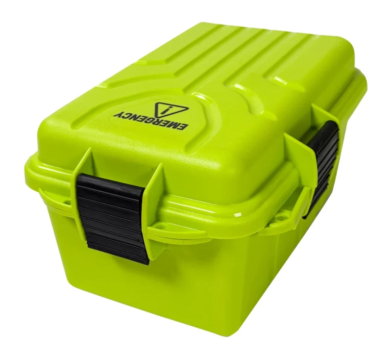 MTM Emergency Box 2 yellow-green water-resistant storage box 9.8x6.8x4.8