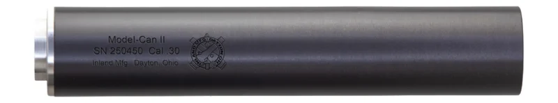 Inland I-CAN II 7.5 inch .30 suppressor, black stainless steel, 5/8x24 thread