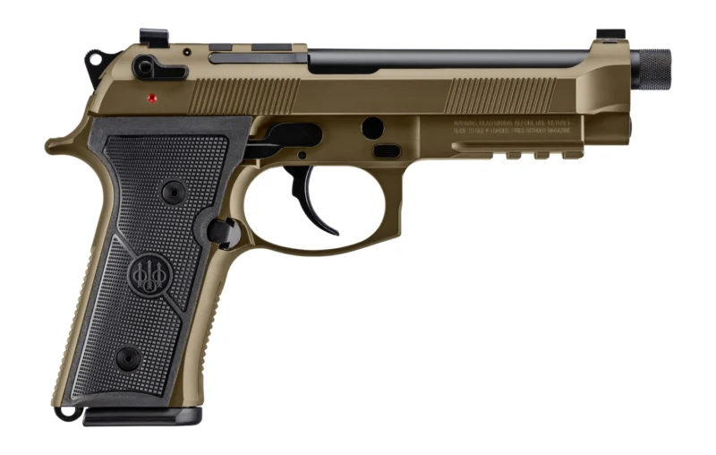 Beretta M9A4 Overland 9mm 5.1-inch bronze pistol with threaded barrel and tritium night sights