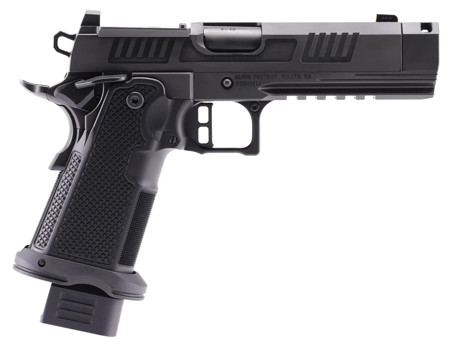 Alpha Foxtrot AF1911 Romulus 9mm 4.25in Black DLC threaded compensated barrel optic-ready