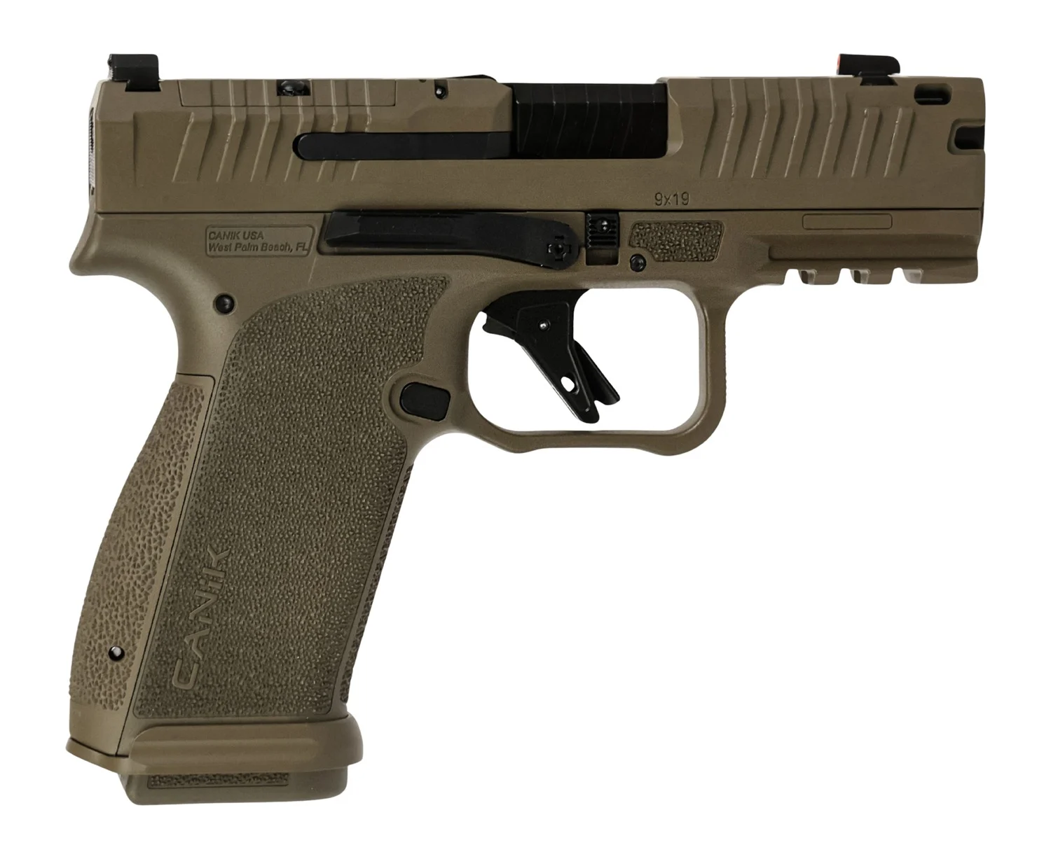 Canik METE MC9 Prime 9mm pistol Flat Dark Earth compensated barrel optic-ready slide