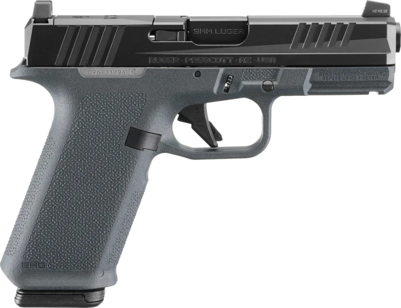 Ruger RXM 9mm pistol 4-inch barrel stealth gray with Magpul Enhanced Handgun Grip and two 17-round PMAGs
