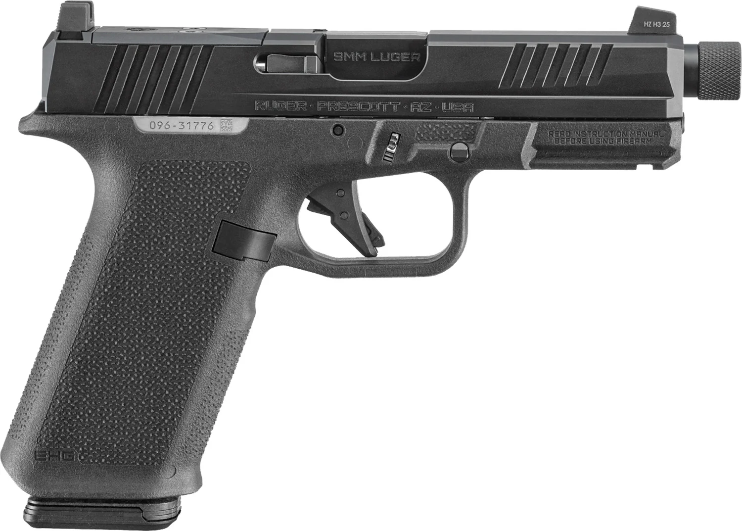 Ruger RXM 9mm pistol black 4.5in threaded barrel Magpul EHG with two 17rd PMAGs