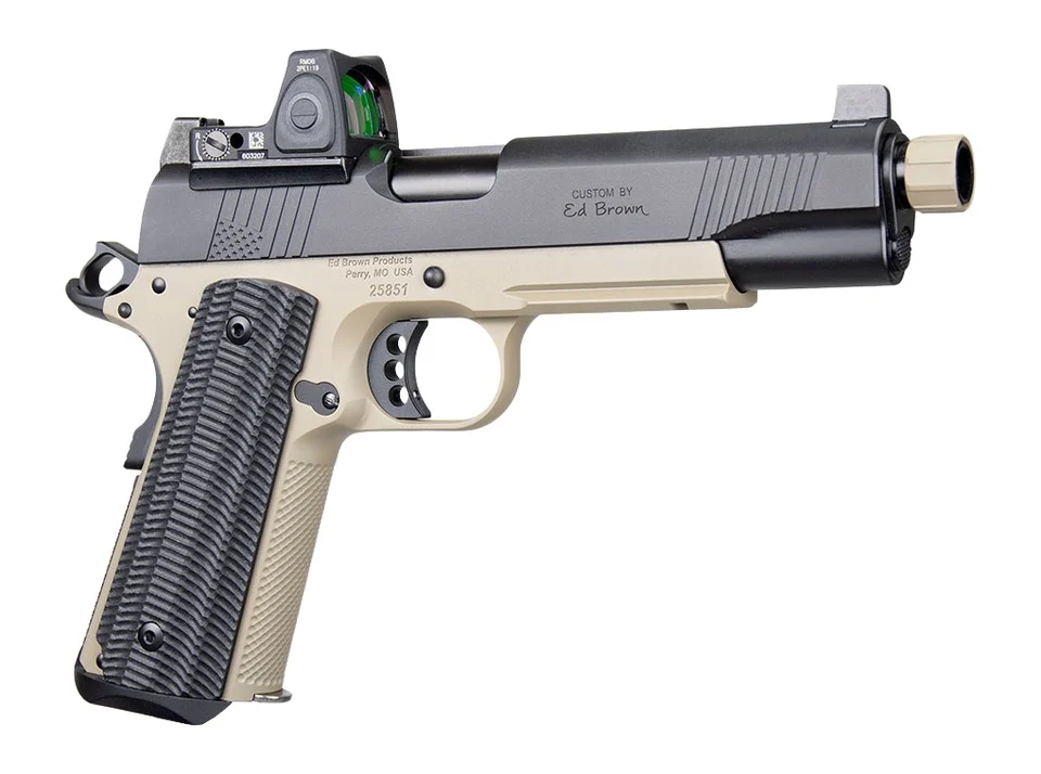 Ed Brown SFSOCM SOCOM Gen4 .45 ACP 5" threaded barrel Flat Dark Earth frame Trijicon RMR