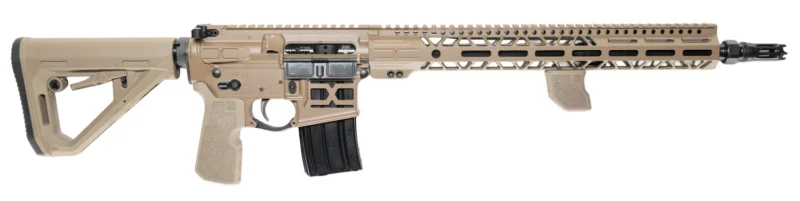 CNC Firearms Faxon FF-15 6mm ARC 16in FDE rifle left profile with 15-inch M-LOK handguard