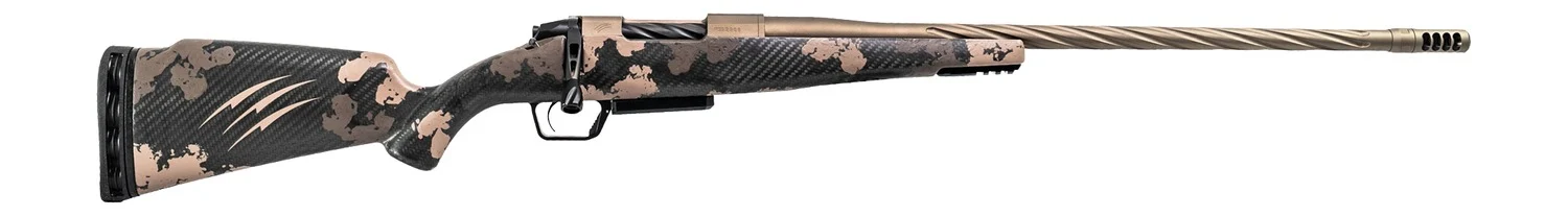 Fierce Firearms Twisted Rogue XP 7mm PRC bolt-action rifle with 22-inch fluted threaded barrel in Sonora Ambush camo