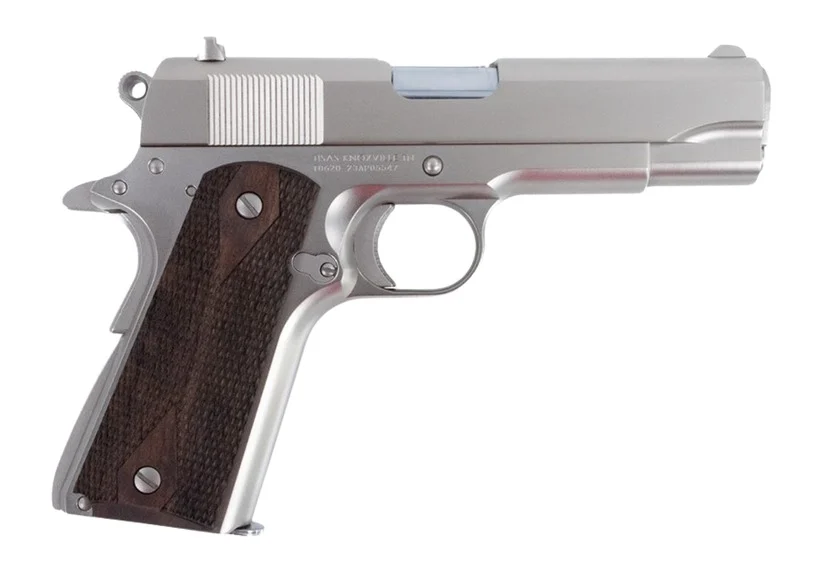 Tisas 1911 Tank Commander .45 ACP 4.25 inch nickel finish with walnut grips