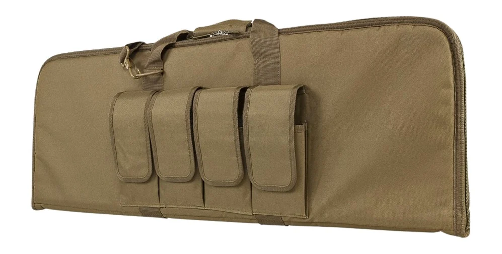 NCStar VISM 36-inch tan carbine case with four exterior magazine pouches