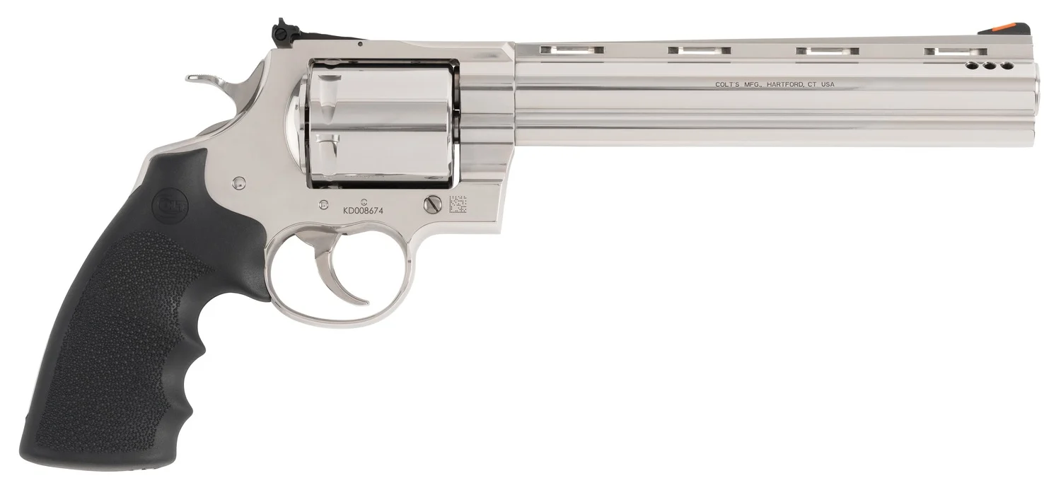 Colt Kodiak .44 Magnum stainless revolver with ported vent rib and black Hogue rubber grips