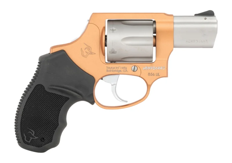 Taurus 856 Ultra-Lite .38 Special 2-inch revolver, matte stainless barrel and cylinder with copper Cerakote aluminum frame