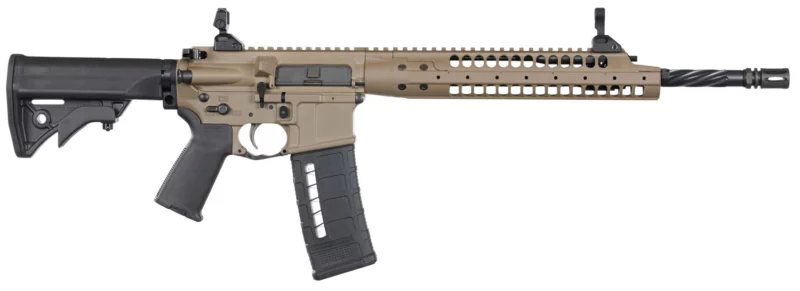 LWRC SIX8 A5 6.8mm Rem SPC II rifle 16.1in FDE Cerakote adjustable stock