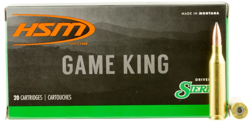 HSM Game King .243 Win 100gr Sierra GameKing Spitzer Boat Tail ammunition box