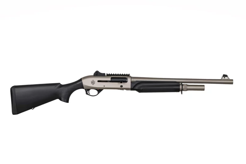 SDS Imports MAC 2 Tactical Marine 12ga shotgun in electroless nickel with black synthetic stock